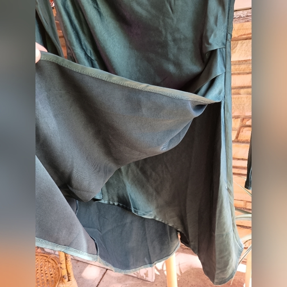 NWT Hello Molly Elegant Teal Satin Material Dress_Med - Picture 6 of 8